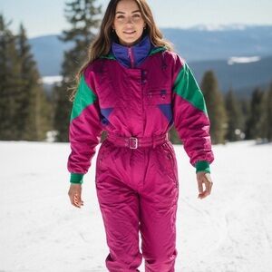 SERAC VINTAGE PINK SKI SUIT! SIZE: WOMEN’S SMALL